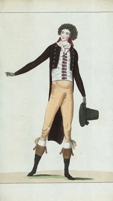 Framed Print : French dandy in coat, gilet, and culottes, 1790 Framed Print : French dandy in coat, gilet, and culottes, 1790