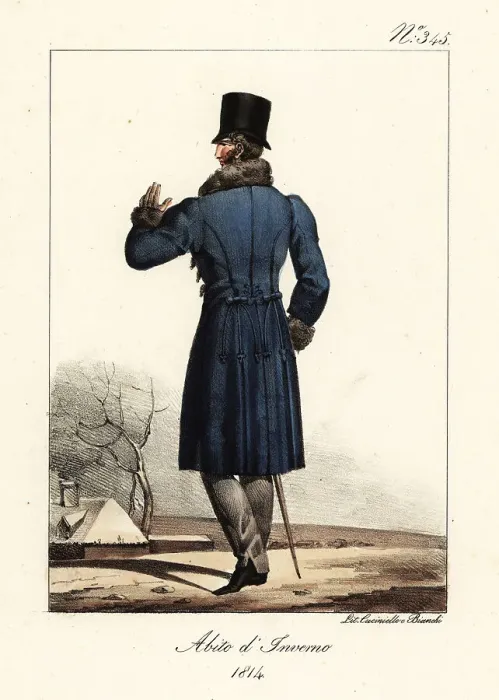 Framed Print : French dandy in winter clothes, 1814 Framed Print : French dandy in winter clothes, 1814