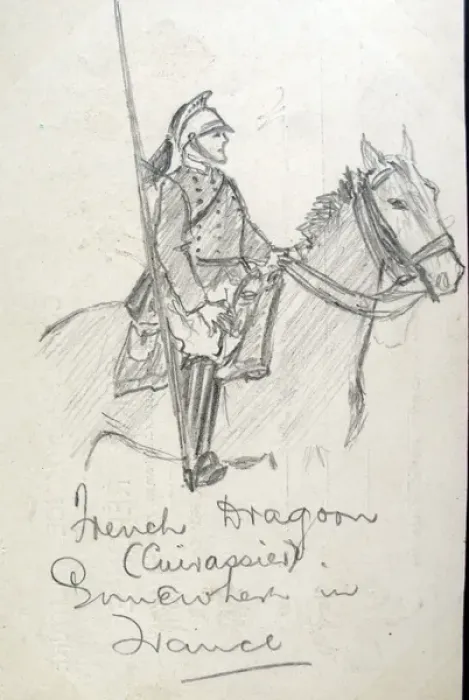 Framed Print : French Dragoon (Cuirassier) Somewhere in France Framed Print : French Dragoon (Cuirassier) Somewhere in France