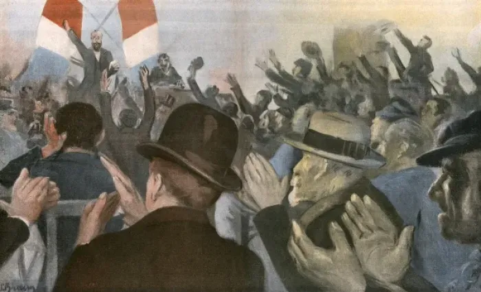 Framed Print : French Election Meeting Framed Print : French Election Meeting