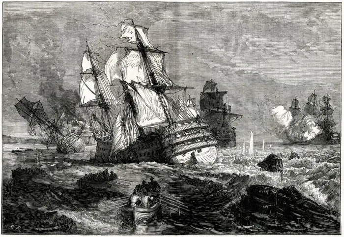 Framed Print : French enemy ships stranded off the Point of Grao (or Grau, the port of Valencia, Spain) Framed Print : French enemy ships stranded off the Point of Grao (or Grau, the port of Valencia, Spain)