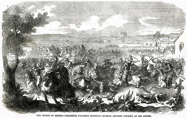French engagement with Mexican Cavalry at San Andres