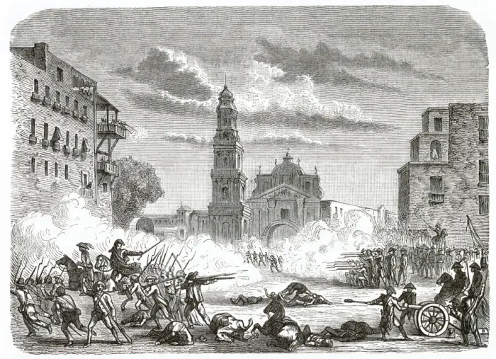 Framed Print : The French enter Naples and fights the rebellious populace in the streets Framed Print : The French enter Naples and fights the rebellious populace in the streets
