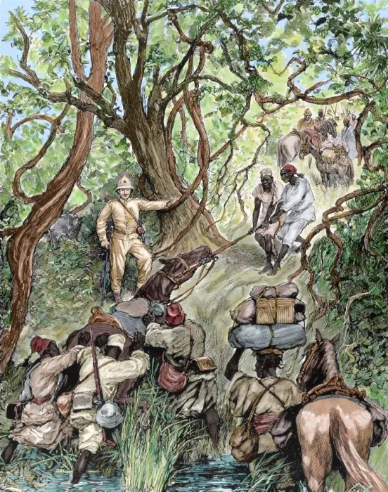 Framed Print : French expedition opens way into the Nieniya mountains, Suda Framed Print : French expedition opens way into the Nieniya mountains, Suda