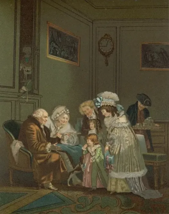 Framed Print : French Family Mid 18C