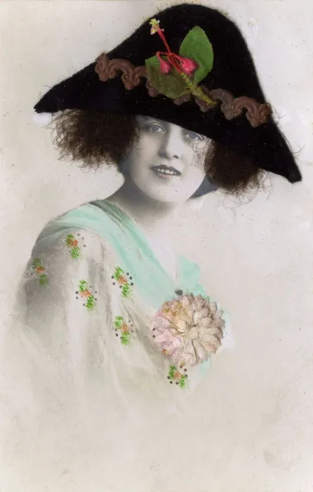 Framed Print : French Fashion - Large back felt hat Framed Print : French Fashion - Large back felt hat
