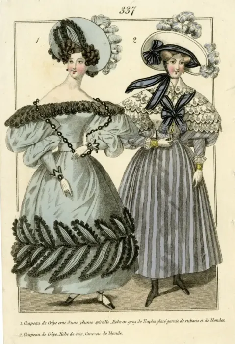 Framed Print : French fashion plate -- two women Framed Print : French fashion plate -- two women