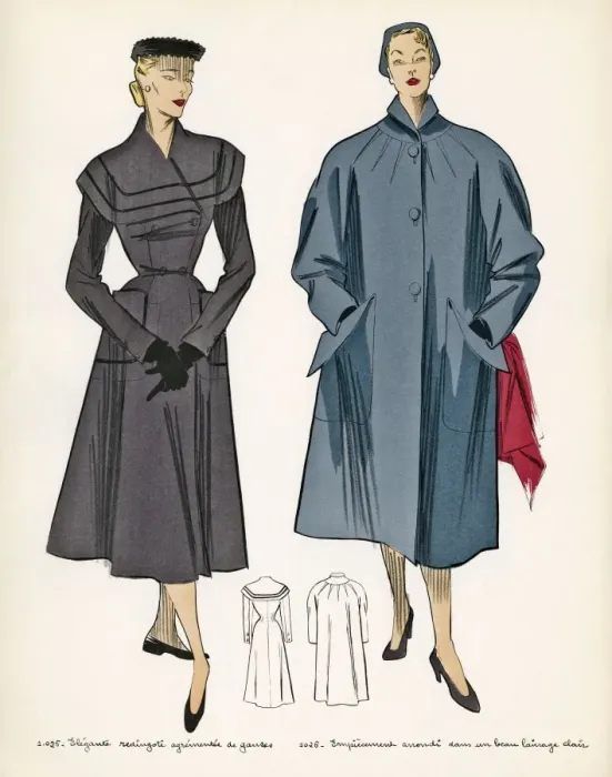 Framed Print : French Fashions - 1950s Framed Print : French Fashions - 1950s