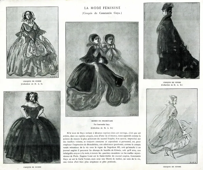 Framed Print : French female fashions, Second Empire, Constantin Guys Framed Print : French female fashions, Second Empire, Constantin Guys