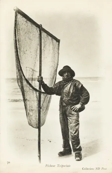 Framed Print : French Fisherman with large net Framed Print : French Fisherman with large net