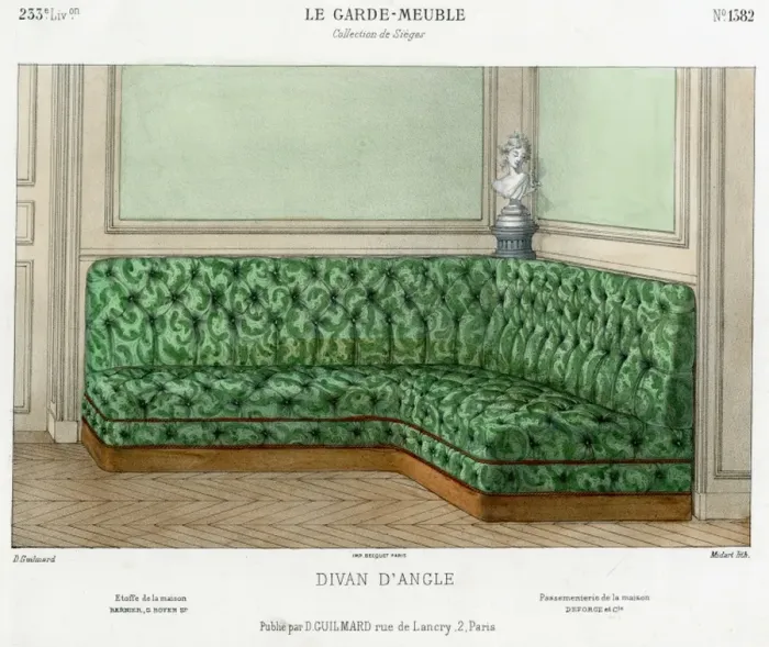 Framed Print : French furnishing -- corner seating Framed Print : French furnishing -- corner seating