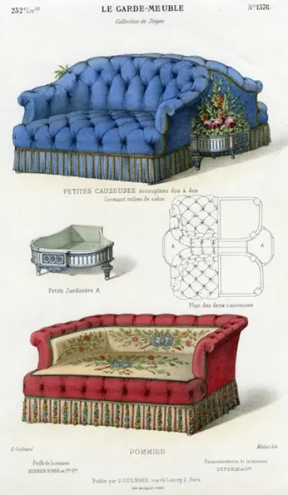 Framed Print : French furnishing -- two sofas Framed Print : French furnishing -- two sofas