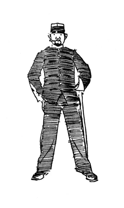 Framed Print : French Gendarme - sketched from life by Phil May Framed Print : French Gendarme - sketched from life by Phil May