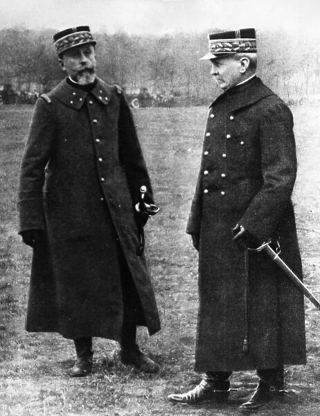 French Generals De Villaret And Manoury, Ww1 French Trench Coat