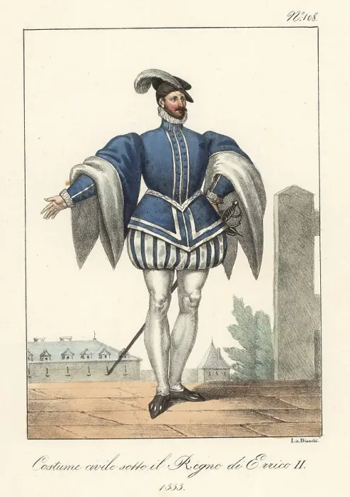 Framed Print : French gentleman in the reign of King Henry II, 1555 Framed Print : French gentleman in the reign of King Henry II, 1555