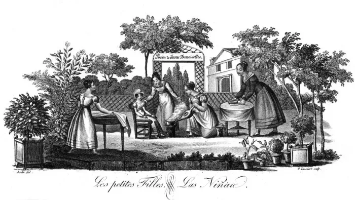 Framed Print : French Girls School 1820 Framed Print : French Girls School 1820