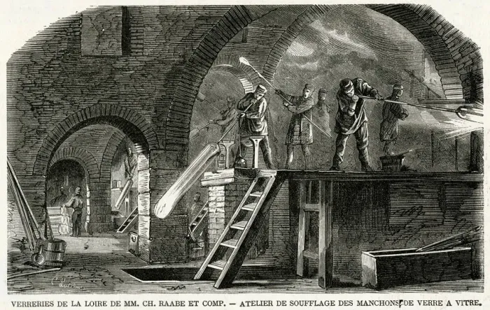 Framed Print : FRENCH GLASS WORKS 1832 Framed Print : FRENCH GLASS WORKS 1832