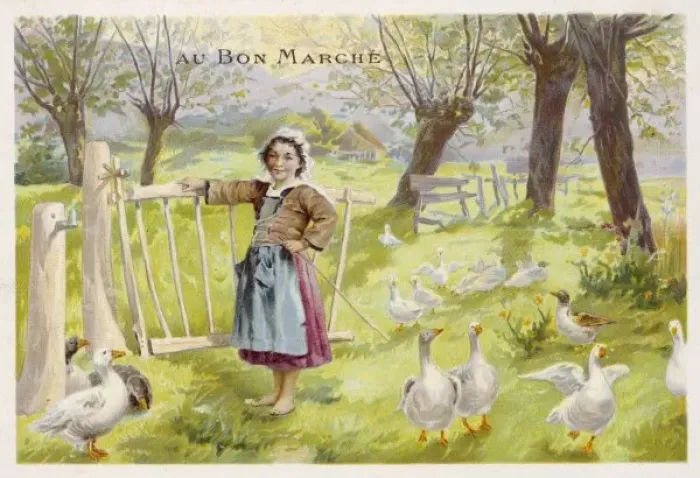 Framed Print : French Goose Girl Framed Print : French Goose Girl