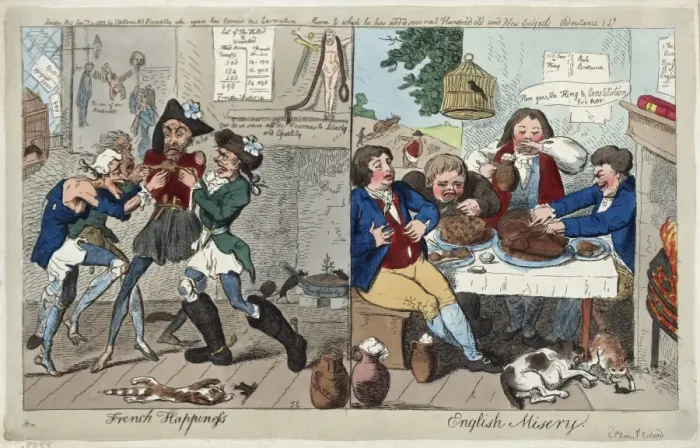 Framed Print : French happiness - English misery Framed Print : French happiness - English misery