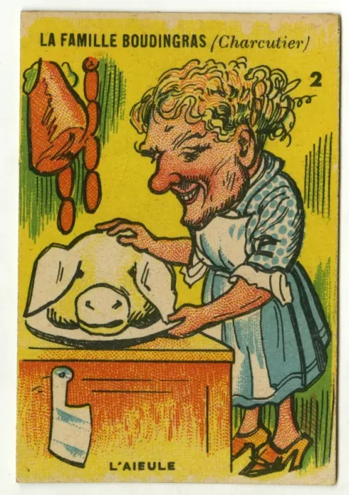 Framed Print : French Happy Families - Pork Butcher Framed Print : French Happy Families - Pork Butcher
