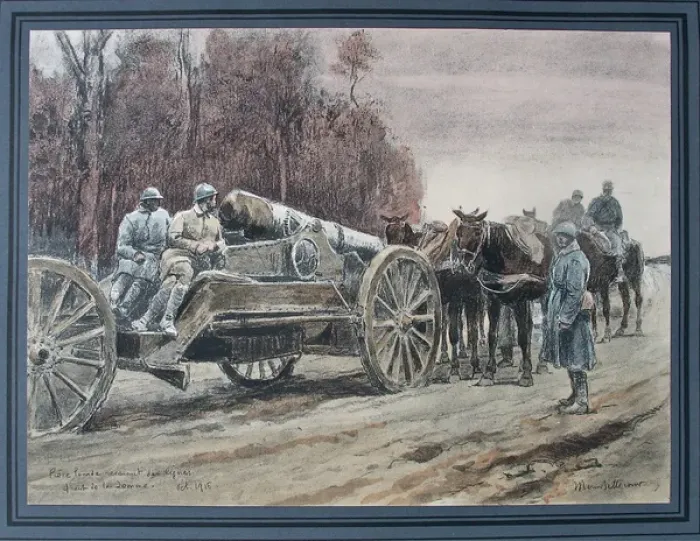 Framed Print : French heavy artillery returning to French lines - Somme Framed Print : French heavy artillery returning to French lines - Somme