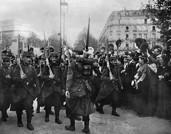 Framed Print : French Infantry in Paris Framed Print : French Infantry in Paris