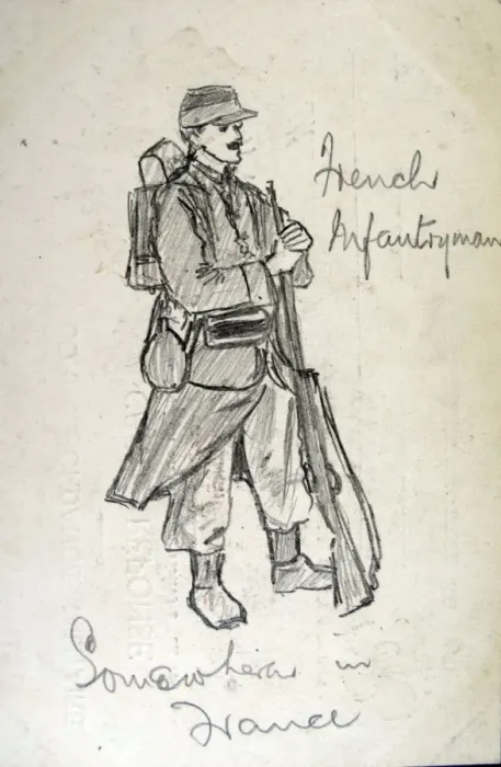 Framed Print : French Infantryman Somewhere in France Framed Print : French Infantryman Somewhere in France