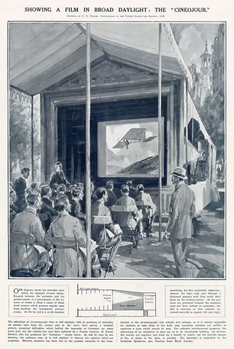 Framed Print : The French inventor M Ernest Bertron who produced the Cineojour, using apparatus which projected film onto a screen. Date: 1922 Framed Print : The French inventor M Ernest Bertron who produced the Cineojour, using apparatus which projected film onto a screen. Date: 1922