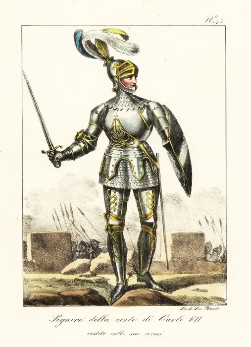 Framed Print : French kinght in armour, 15th century Framed Print : French kinght in armour, 15th century