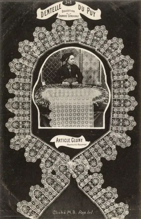 Framed Print : French Lacemaker working on a large-scale piece Framed Print : French Lacemaker working on a large-scale piece