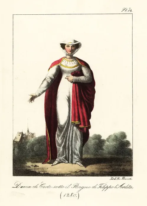 Framed Print : French lady at the court of King Philip II Ithe Bold, 1280 Framed Print : French lady at the court of King Philip II Ithe Bold, 1280