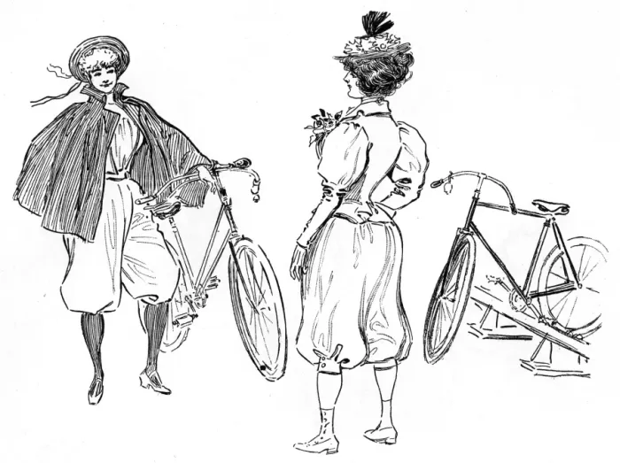 Framed Print : French lady cyclists of the 1890s Framed Print : French lady cyclists of the 1890s