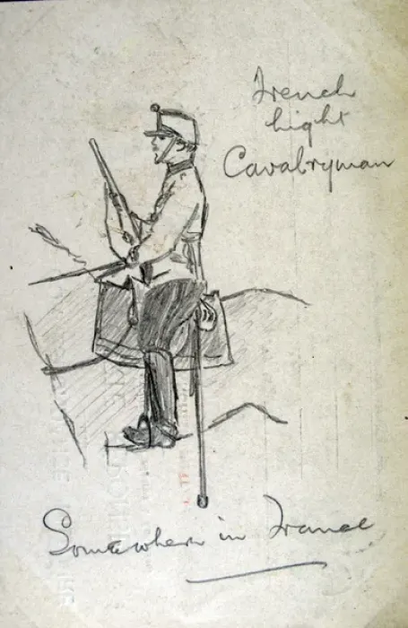 Framed Print : French Light Cavalryman Somewhere in France Framed Print : French Light Cavalryman Somewhere in France
