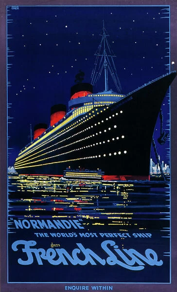 French Line Normandie poster