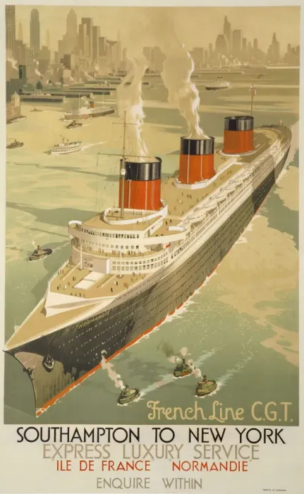 Framed Print : French Line Southampton to NYC Framed Print : French Line Southampton to NYC