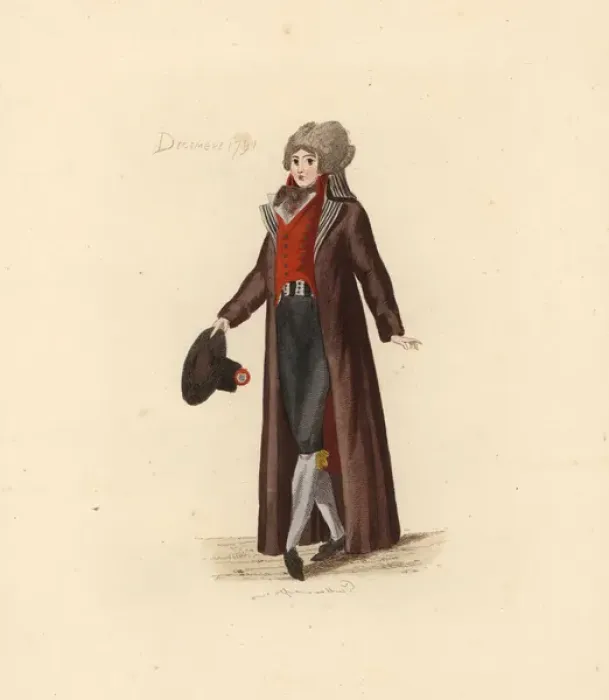 Framed Print : French man wearing the fashion of December 1791 Framed Print : French man wearing the fashion of December 1791