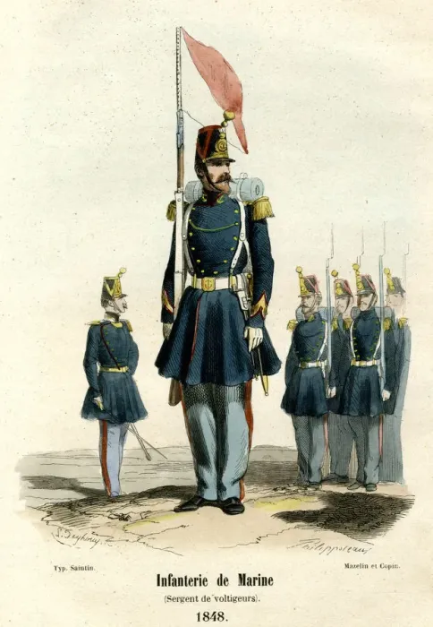 Framed Print : FRENCH MARINE INFANTRY Framed Print : FRENCH MARINE INFANTRY