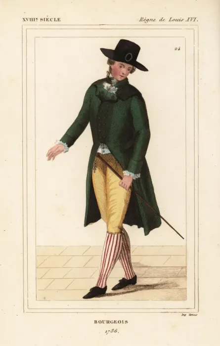 Framed Print : French mens fashions of 1786 (bourgeois) Framed Print : French mens fashions of 1786 (bourgeois)