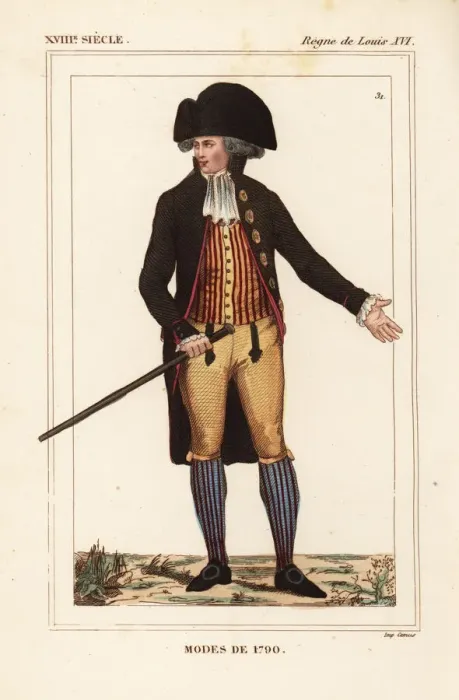 Framed Print : French mens fashions of 1790 Framed Print : French mens fashions of 1790
