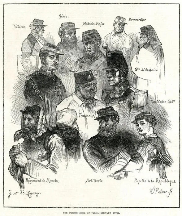 Framed Print : French Military Personnel 1871 Framed Print : French Military Personnel 1871