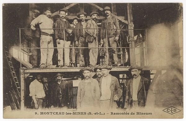 French Miners. French miners at Montceau-les- Mines, central France