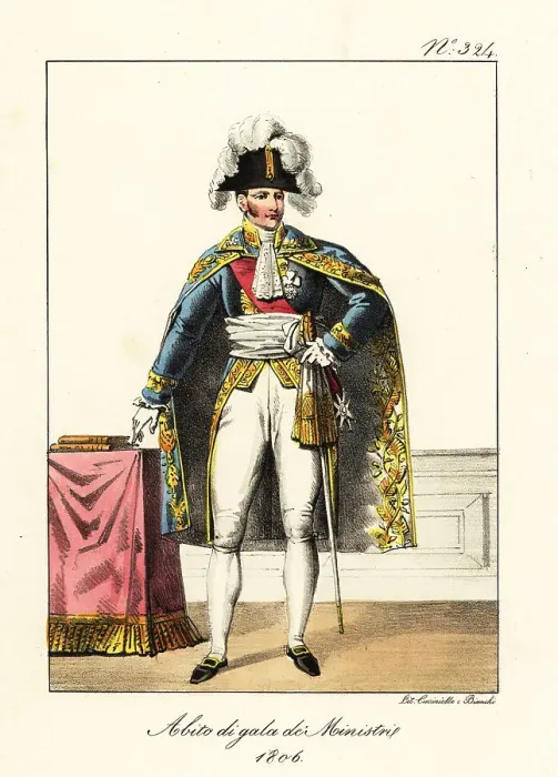 Framed Print : French minister in formal costume, Napoleonic era, First Empire Framed Print : French minister in formal costume, Napoleonic era, First Empire