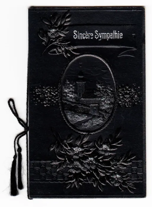 Framed Print : French mourning card, Sincere Sympathie Framed Print : French mourning card, Sincere Sympathie