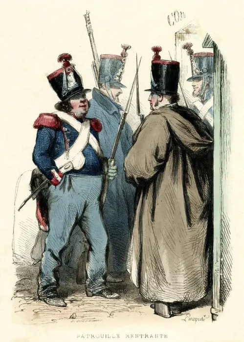 Framed Print : French National Guard returning from patrol