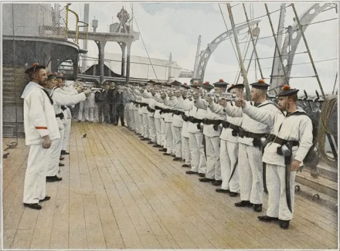 Framed Print : French Naval Drill Framed Print : French Naval Drill