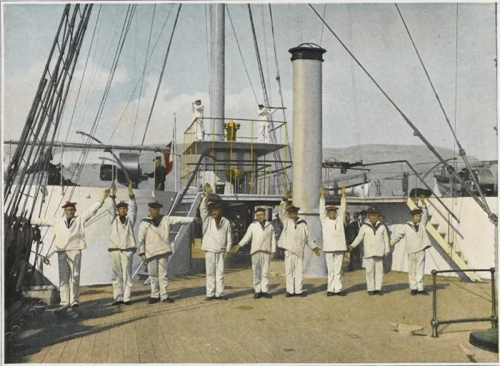 Framed Print : French Navy Signallers Framed Print : French Navy Signallers