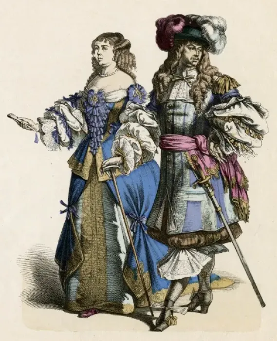 Framed Print : French Noble Pair 1680 Framed Print : French Noble Pair 1680