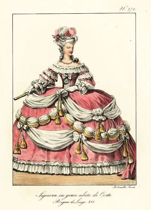 Framed Print : French noble woman in formal dress at the court of King Louis XV Framed Print : French noble woman in formal dress at the court of King Louis XV