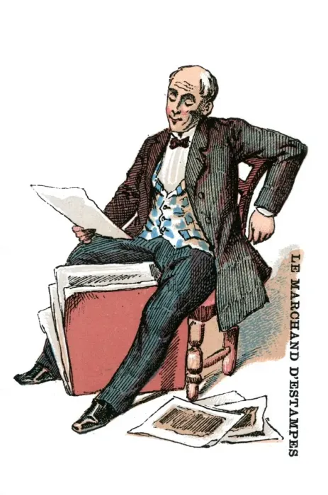 Framed Print : French Occupations card series game 1890s Framed Print : French Occupations card series game 1890s