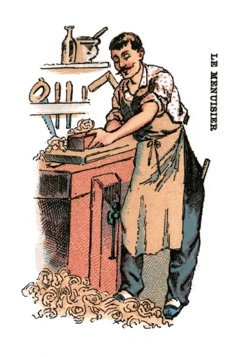 Framed Print : French Occupations card series game 1890s Framed Print : French Occupations card series game 1890s